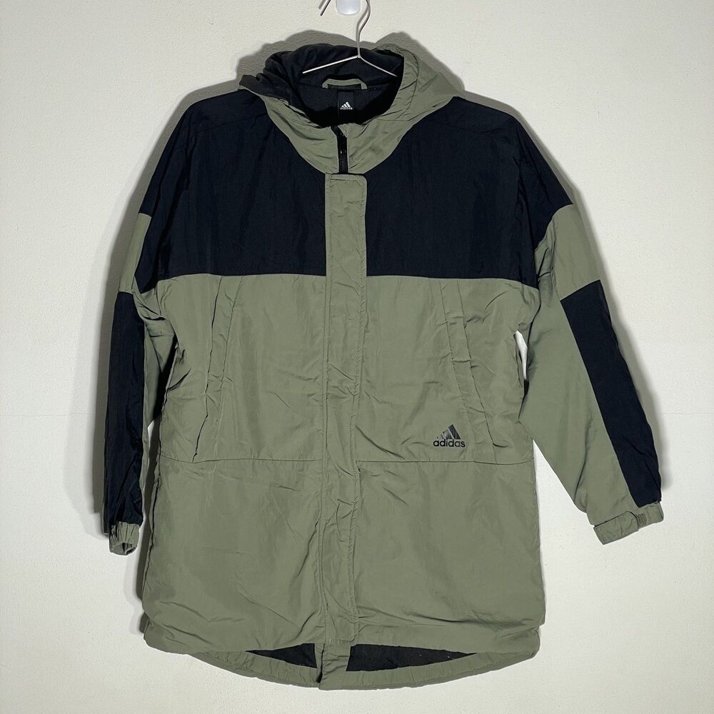 Adidas Boys Youth Bench Long Coat Green 12 14 years Soccer Cold Weather Jacket